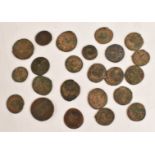 Twenty-three small bronze Roman coins Constantine etc, largest 24mm, smallest 16mm