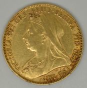 Queen Victoria 1900 veiled head gold full sovereign