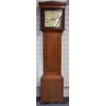 Circa George III 8 day longcase clock with Salisbury to painted Roman dial, secondary seconds and