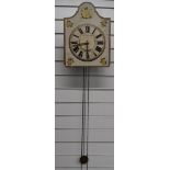 Mid 19thC thirty hour Black Forest wall clock with retailers Mayer, Reading to painted wooden