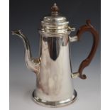 George V hallmarked silver coffee pot of Georgian form, Sheffield 1932, maker Atkin Brothers, height