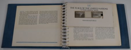 Flags of the United Nations set of ten silver ingot set in collector's album with explanatory pages,