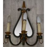 Designer electric three-branch wall light, H45cm