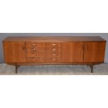 Retro McIntosh or similar sideboard, W214 x D47 x H74cm