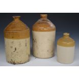 Three stoneware flagons for Bateman Stroud, Price Nailsworth and Newman Halesworth, tallest 33cm