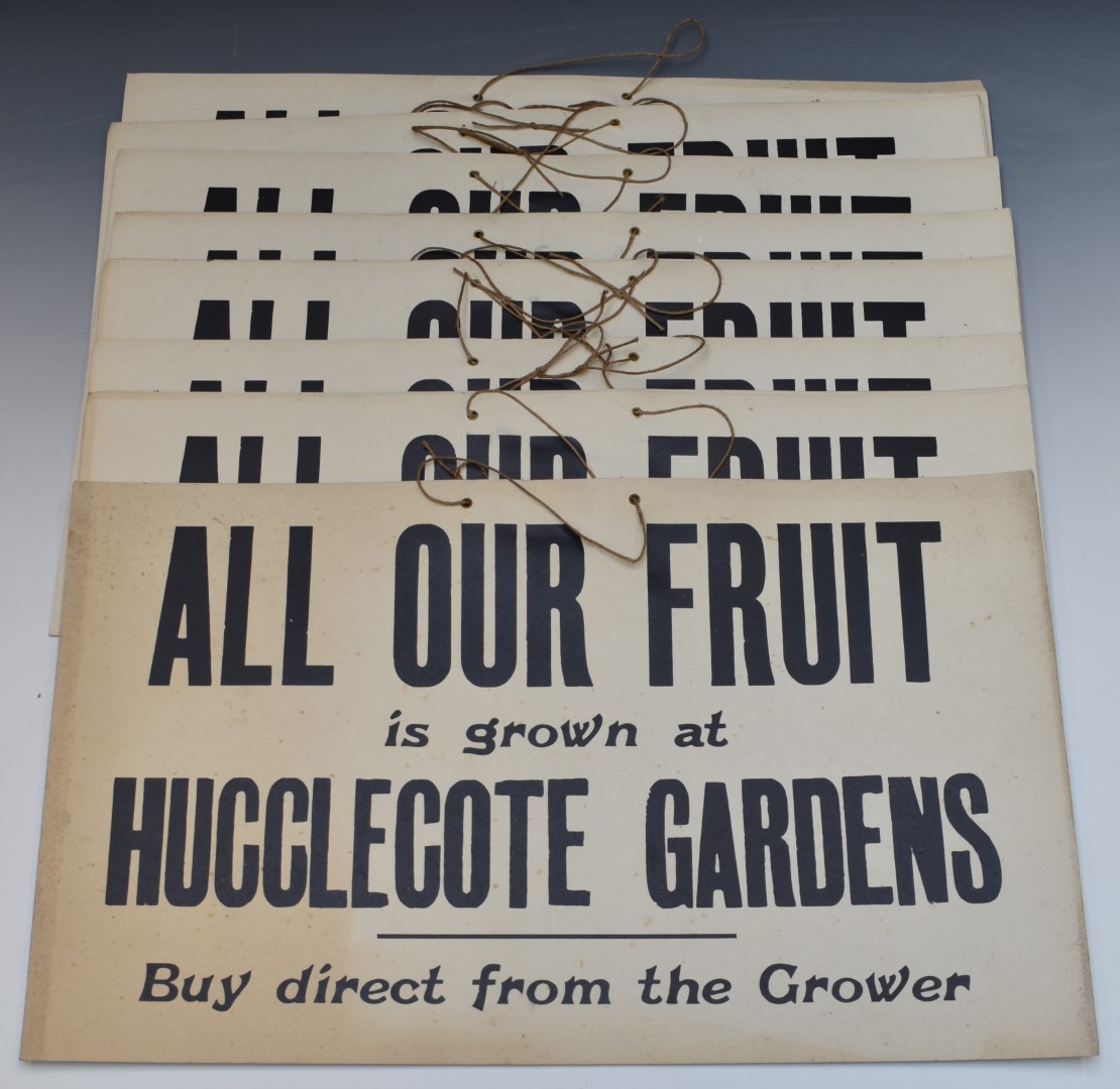 Vintage cardboard/pressed board signage including English and Son Rose Growers Gloucester and - Image 3 of 11