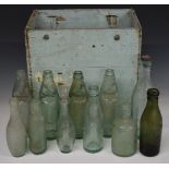 Vintage Cheltenham Original Brewery Co wooden crate with 11 vintage bottles including Cheltenham,