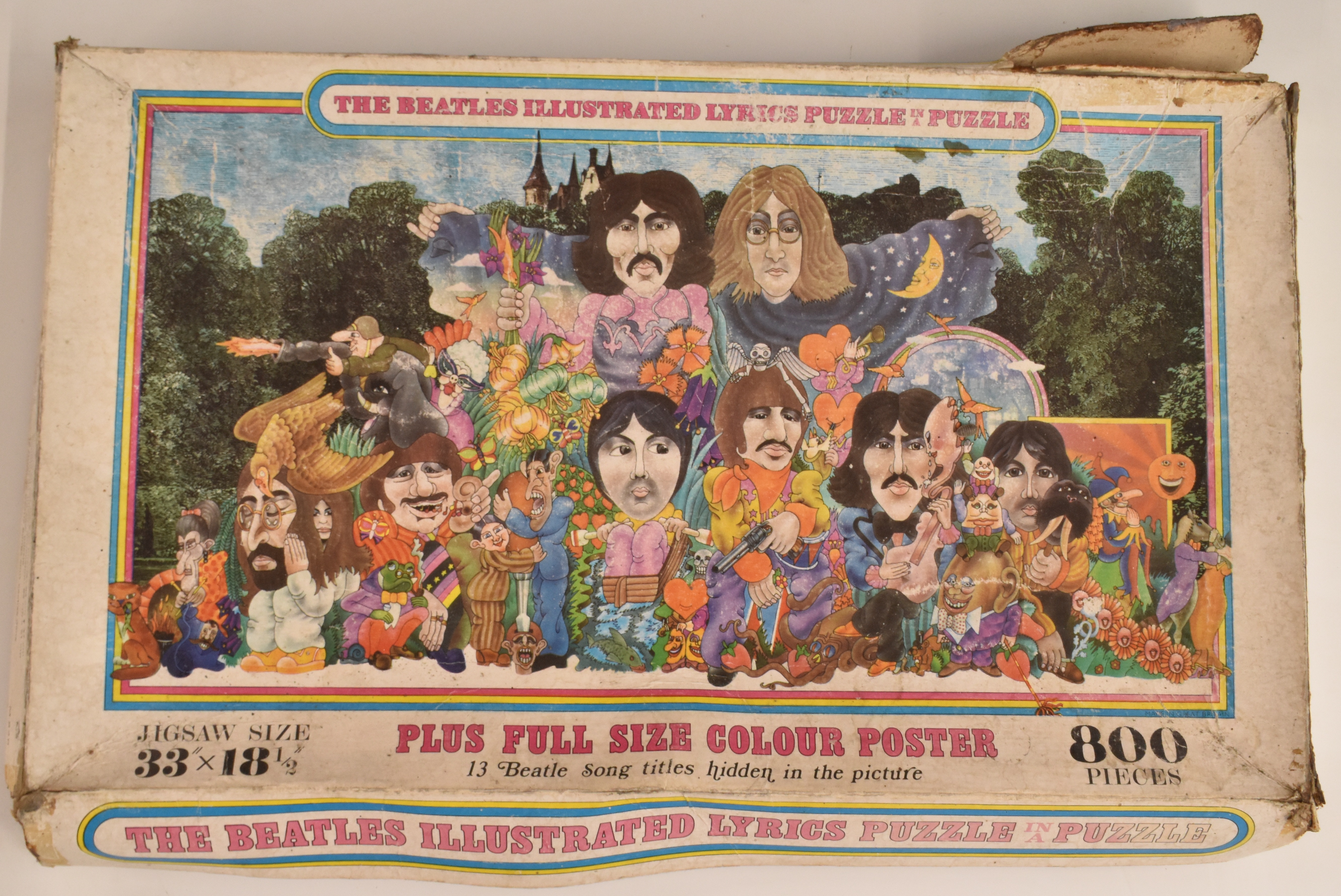Alan Aldridge designed Beatles Illustrated Lyrics 800 piece puzzle by Philmar, with original box,
