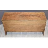 An oak peg jointed small chest or coffer, W 92 x D 30 x H 49cm