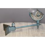 ESLA vintage c1930s cast 110 degree street light with mirrored reflector, finials and bracket for