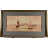 Thomas Bush Hardy (1842-1897) 19thC maritime watercolour of shipping on the Thames at Greenwich,