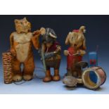 Three battery operated children's toys comprising walking Tiger by Marx, Mambo the Elephant by