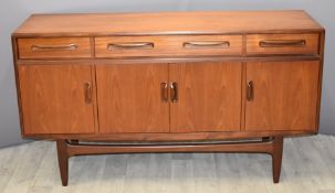 G Plan retro sideboard with E. Gomme Limited Waring & Gillow label to back and G plan label to