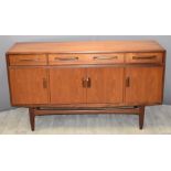 G Plan retro sideboard with E. Gomme Limited Waring & Gillow label to back and G plan label to