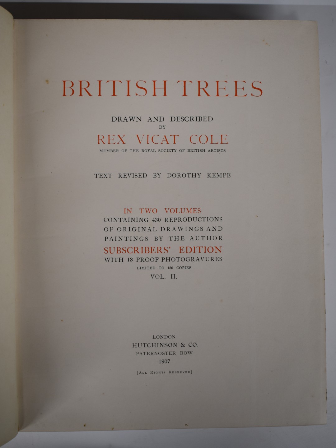 British Trees Drawn & Described by Rex Vicat Cole with text revised by Dorothy Kempe containing - Image 2 of 3