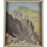 Theodore Howard Somervell, OBE, FRCS (British 1890-1975) oil on board of a mountain scene, unsigned,