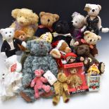 Twenty various Teddy bears including Steiff, Cottage Collectibles, Paddington, Pudsey etc, some with