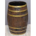 Coopered barrel umbrella stand, possibly Lister, H63cm