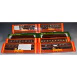 Ten Hornby and Replica Railways 00 gauge model railway LMS and Midland coaches, all in original