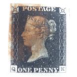 Penny Black, QK. Plate 1b. Four clear margins. Plating detail provided by vendor