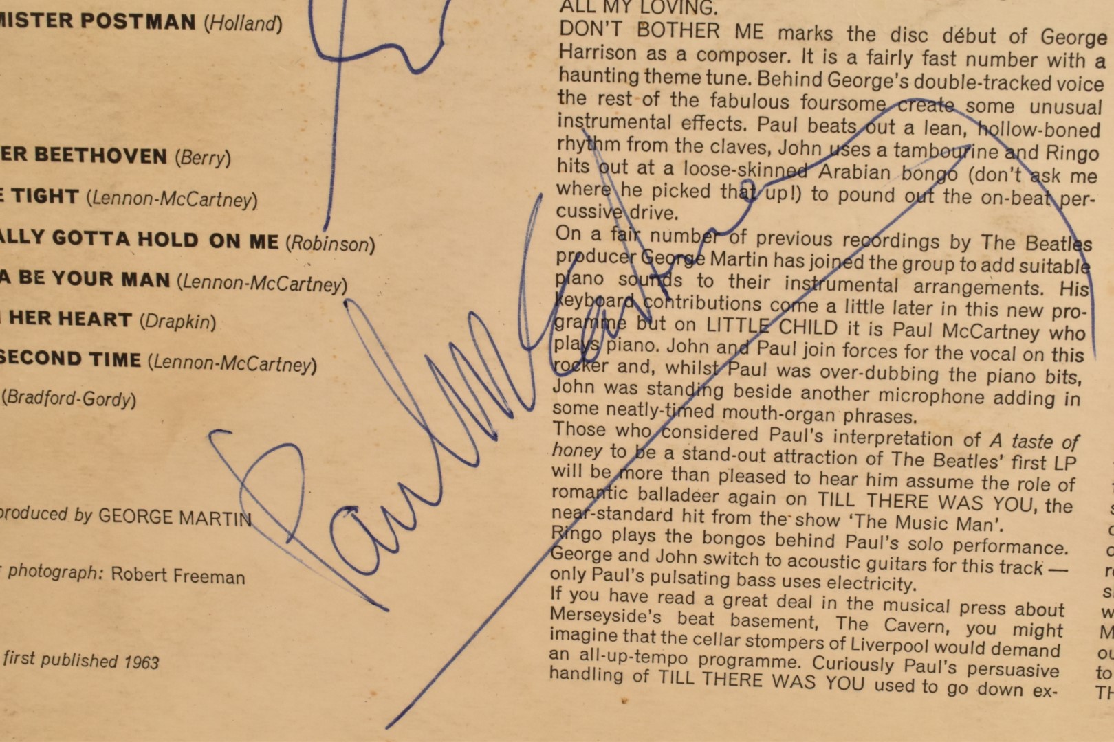 With The Beatles signed LP sleeve, autographed to the back by all band members comprising George - Image 5 of 6