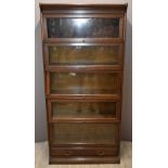 Globe Wernicke style six section glazed bookcase with drawer below, W87 x D34 x H186cm