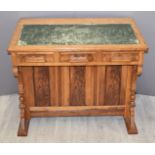 Victorian Davenport or desk with three drawers to front, four drawers to one end and cupboard to the