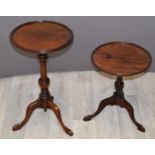Two mahogany wine tables, tallest 55cm