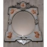 Victorian bevelled glass mirror, 98 x 62cm