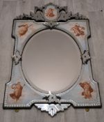 Victorian bevelled glass mirror, 98 x 62cm