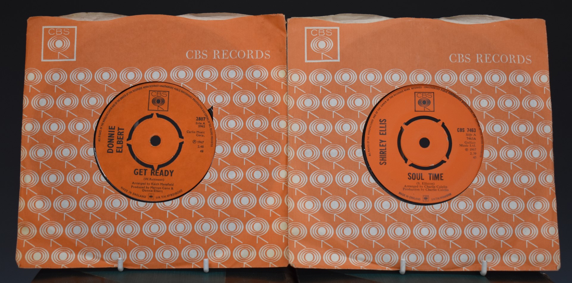 Shirley Ellis - Soul Time (CBS7463) appears VG and also Donnie Elbert - Get Ready (2807) appears EX