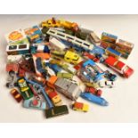 Over 50 Corgi and Matchbox diecast model vehicles including Ford Santapod Gloworm, Proteus