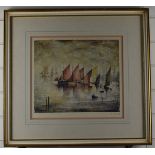 After Laurence Stephen Lowry RBA RA (1887-1976) Sailing Boats, signed limited edition (of 850)