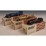 Three Western Models 1:43 scale diecast model vehicles 1929 Golden Arrow WMS 15, 1933 Campbell Rolls