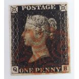Penny Black, QB. Plate 8. Four clear margins. Plating detail provided by vendor