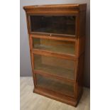 Globe Wernicke style oak five section glazed bookcase W87 x D36 x H158cm