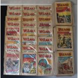 Two hundred plus issues of 'The Wizard'. Boys action adventure comic from the 1970's.