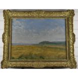 Impressionist oil on canvas of a cornfield, indistinctly signed possibly M. Birchier and dated