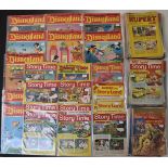 A collection of over one hundred and twenty young children's comics including Rupert Weekly,