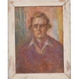 Oil on board portrait of a man, 73 x 53cm, in wooden frame