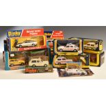 Sixteen mainly Dinky and Corgi diecast model vehicles including 264 Rover 3500 Police, 268 Range