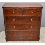 Victorian mahogany chest of two over three graduated drawers