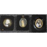 Three portrait miniatures, one depicting a sailor or similar, a further 19thC example and another