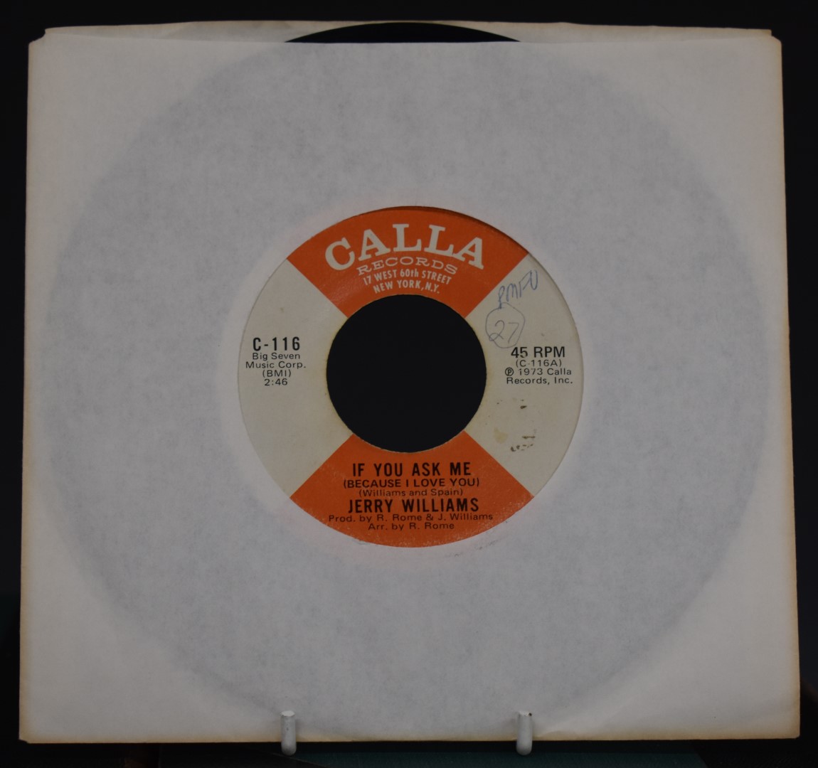 Jerry Williams - If You Ask Me (CALLA116), appears VG, wol