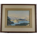 Charles March Gere (1869-1957) watercolour, script verso Lake In The Alps, signed with monogram