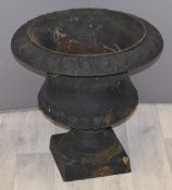 A vintage cast iron campagna urn, H47, diameter 50cm