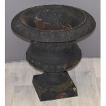 A vintage cast iron campagna urn, H47, diameter 50cm