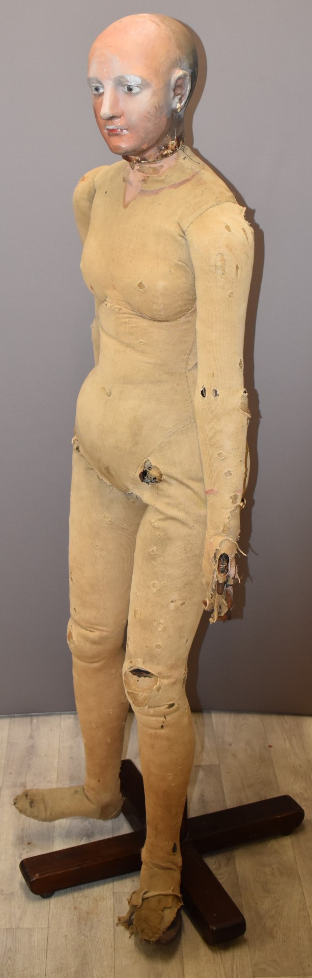 Victorian female lay figure / silent partner, possibly made to measure as constructed to ride side - Image 3 of 5