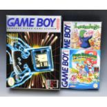 Nintendo Gameboy handheld gaming console including Super Mario Land 2, Lemmings and Tetris games,