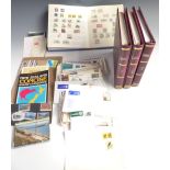 Three Stanley Gibbons New Zealand stamp albums, a stockbook, all reigns and a collection of New